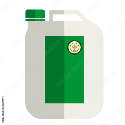 Garden packing a bottle of fertilizer, vector garden pack icon, flat style.