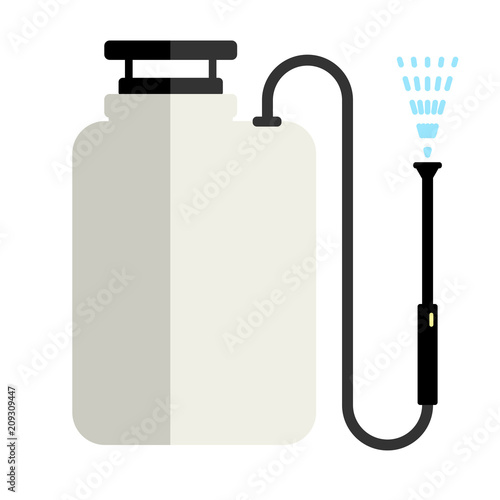 Garden spray toxic chemicals, vector pack icon, flat style.