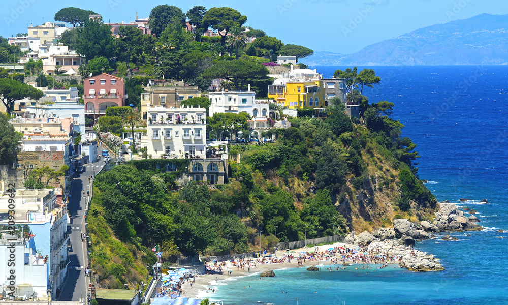 Beautiful summer day in Capri island, Italy