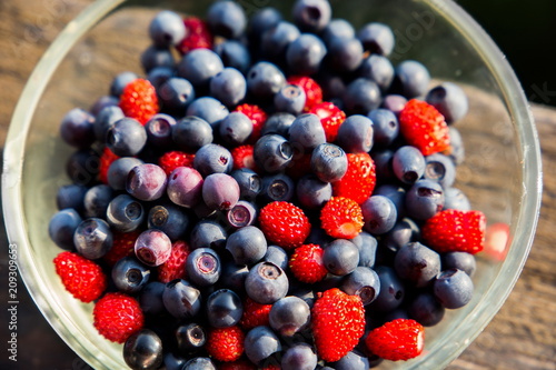 strawberries and blueberries