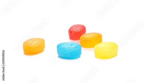 Colorful hard candies with isolated on white background 