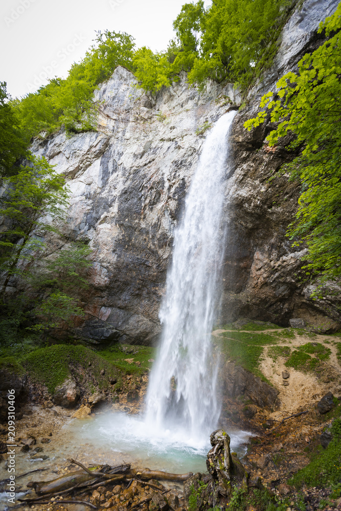 giant big waterfall called Wildensteiner waterfall in austria