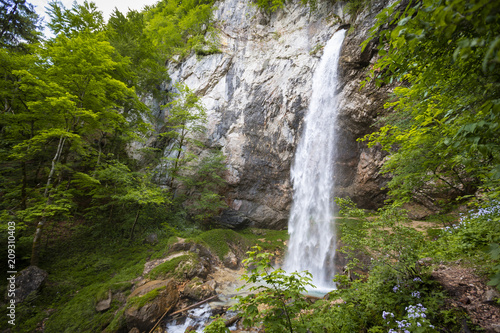 giant big waterfall called Wildensteiner waterfall in austria