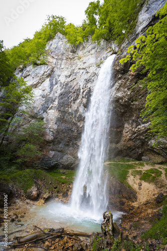 Fototapeta Naklejka Na Ścianę i Meble -  giant big waterfall called Wildensteiner waterfall in austria