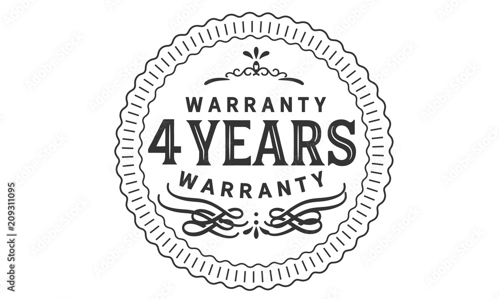 4 years warranty icon stamp