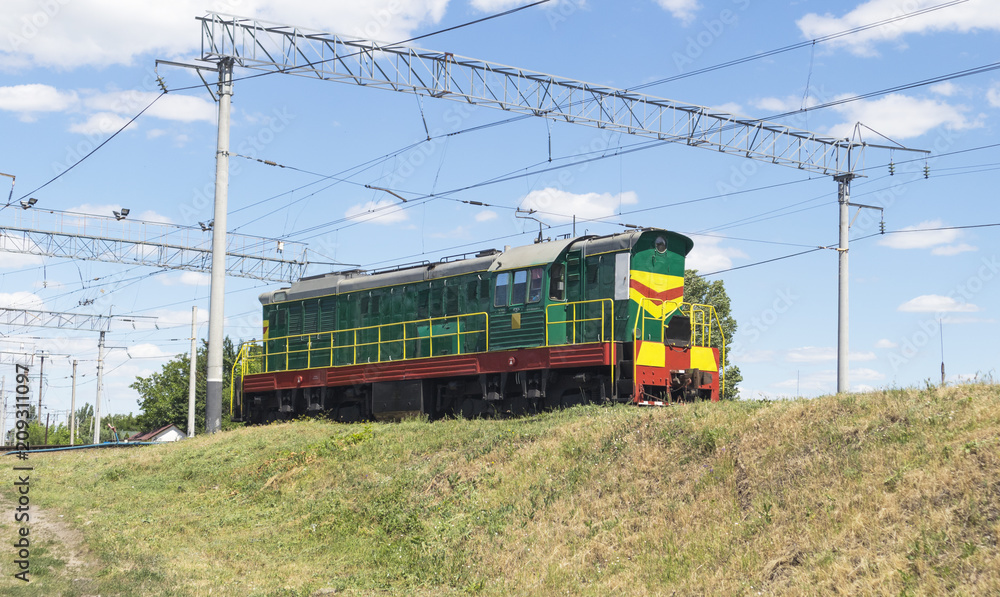 Naklejka premium Industrial dieselelectric locomotive