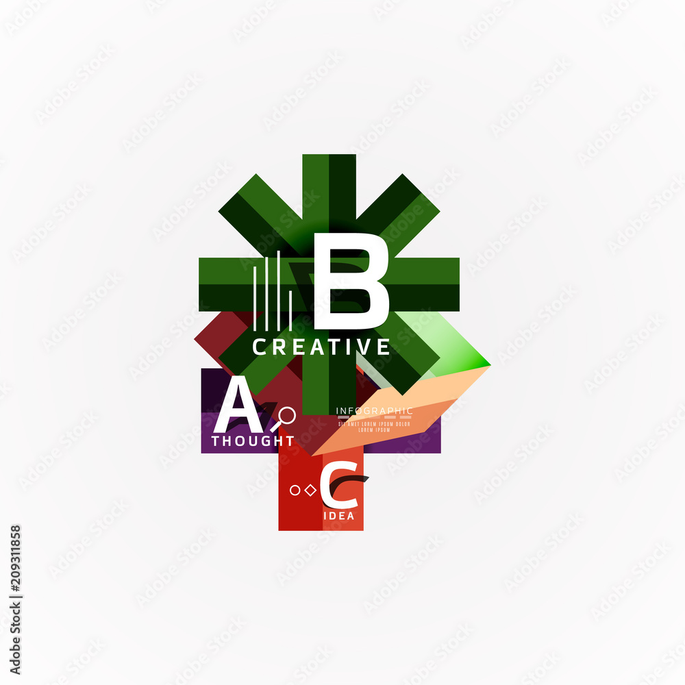 Vector infographic options banner, paper style design Vector infographic options banner, paper style design