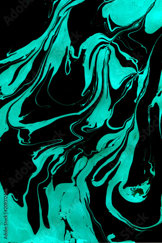 Marble. Purple, black color. Abstract drawing of a paint on a paper. Divorces and blots.