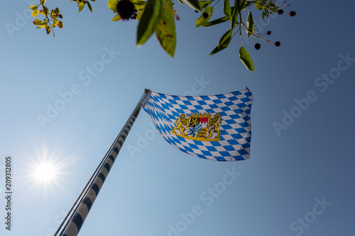 Fahne mit Bayern farben und Löwen