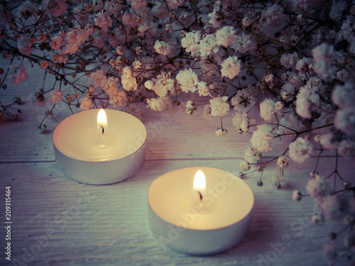 candles and flowers