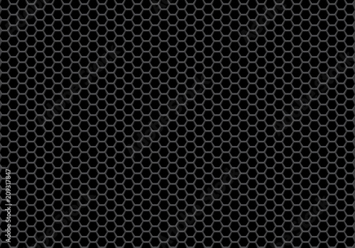 Abstract black hexagon mesh background vector illustration.