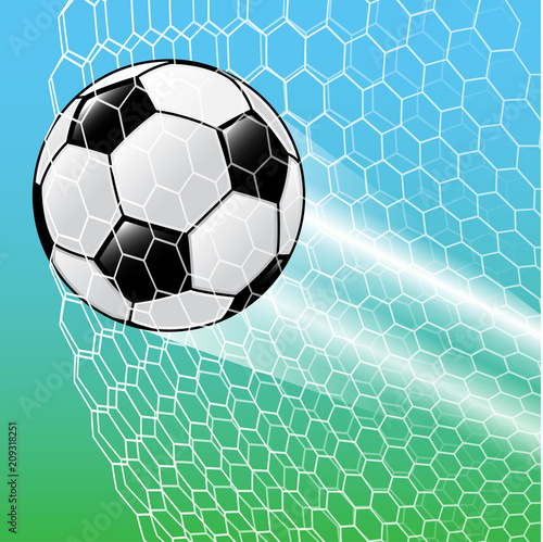 Soccer Ball In the net-Vector Illustration © solargaria