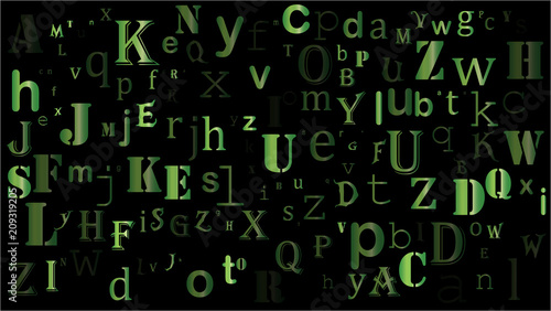 falling random letters, alphabet beautiful background design