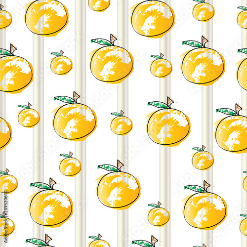 striped pattern with oranges vector