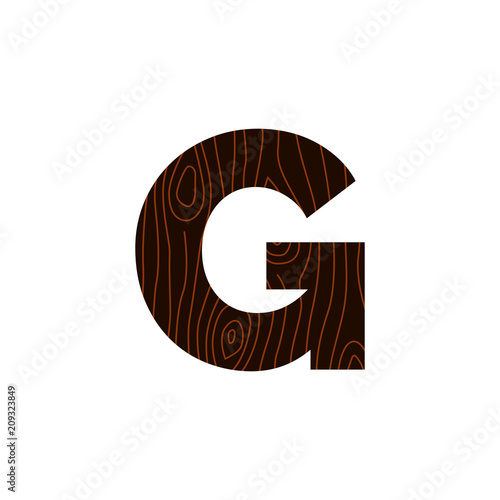 Vector Logo Letter G Wood Texture