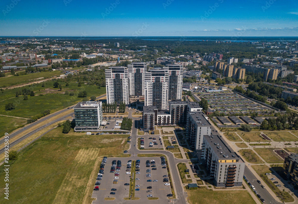 Fototapeta premium Skanstes street, Riga, Latvia. High residential buildings.