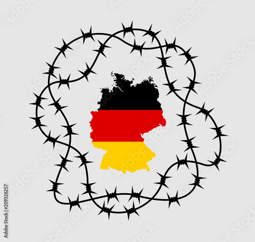Germany is isolated by barbed wire - isolationism and protection against foreign issues - immigrants and illegal immigration. Borders and frontiers are closed and prohibited to cross