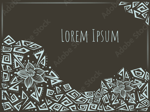 Vector background  decor narcissus and angular curls