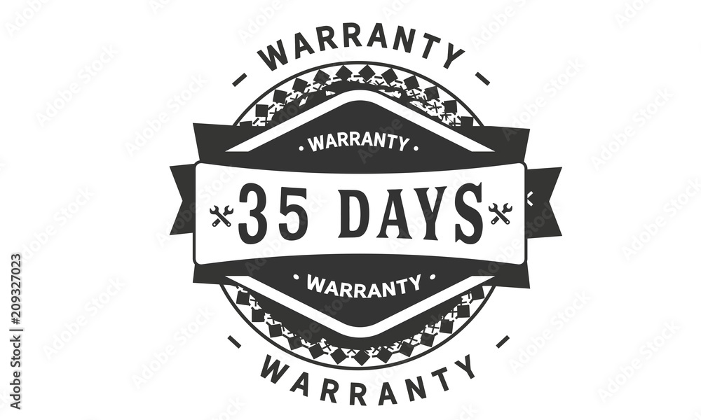 35 days warranty icon stamp