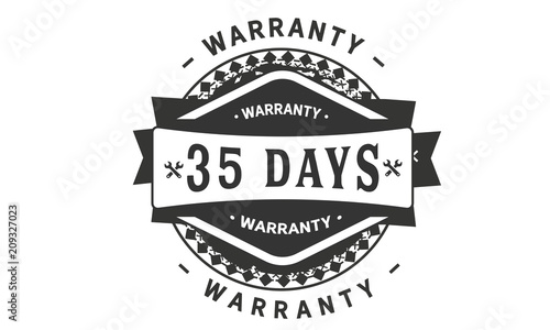35 days warranty icon stamp