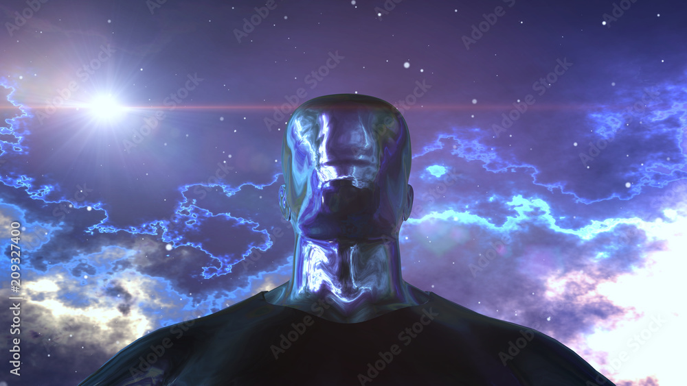 Biorobot human and asteroids in the space Biorobot human and asteroids in the space