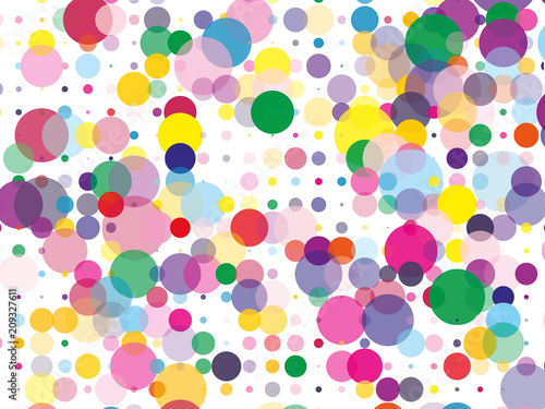 Confetti pattern. Colorful dotted background with circles, dots, point different size, scale