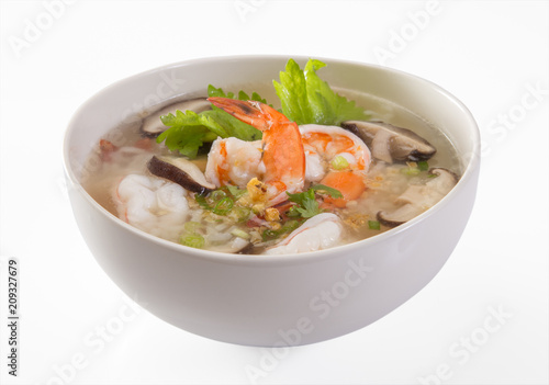Thai Rice Soup With Seafood