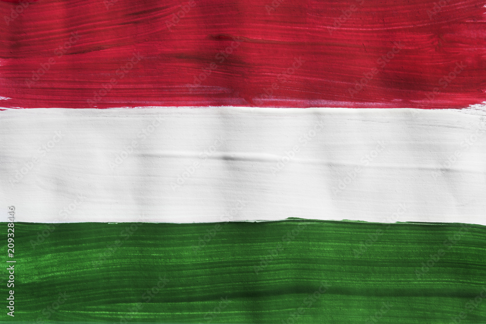Obraz premium Painted Hungarian flag