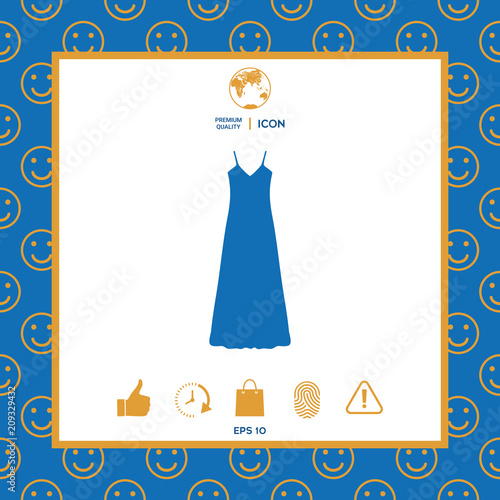Long Dress, Evening dress, combination or nightie , the silhouette. Menu item in the web design