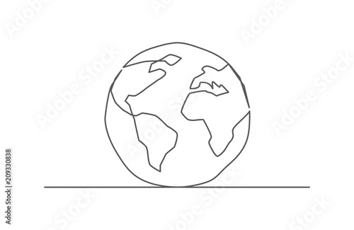 Globe One line drawing