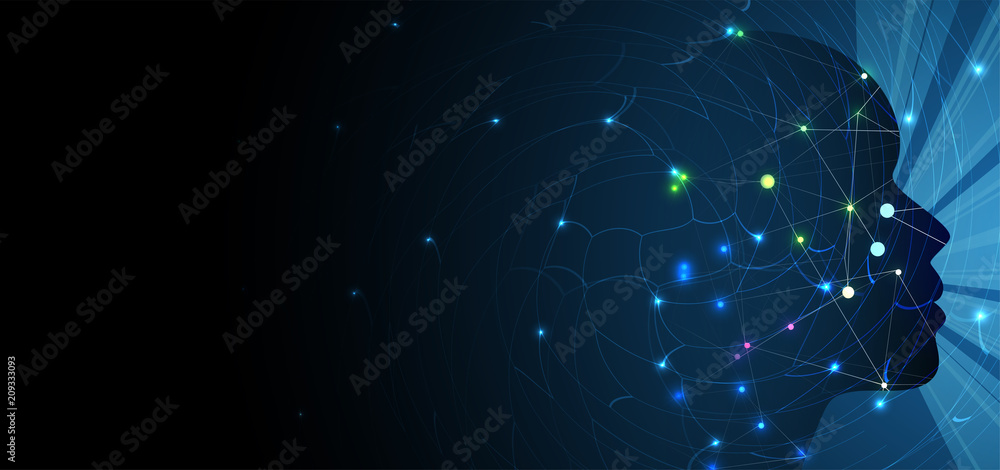 Fototapeta premium Artificial intelligence. Technology web background. Virtual concept