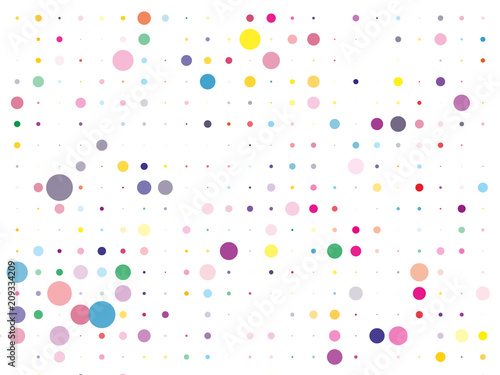 Confetti pattern. Colorful dotted background with circles, dots, point different size, scale
