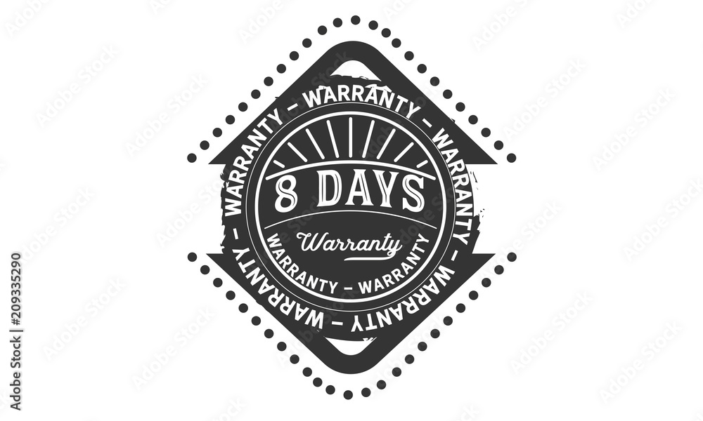 Fototapeta premium 8 days warranty icon stamp
