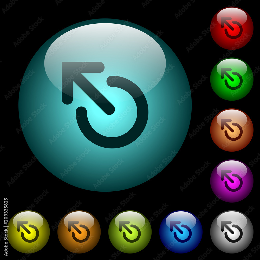 Media eject icons in color illuminated glass buttons Media eject icons in color illuminated glass buttons