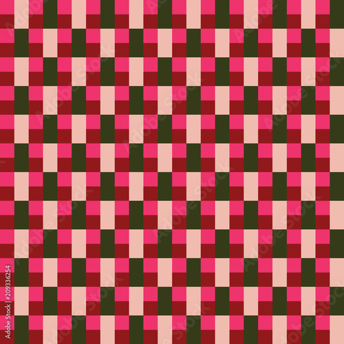 Colorful Geometric Checkered Seamless Pattern