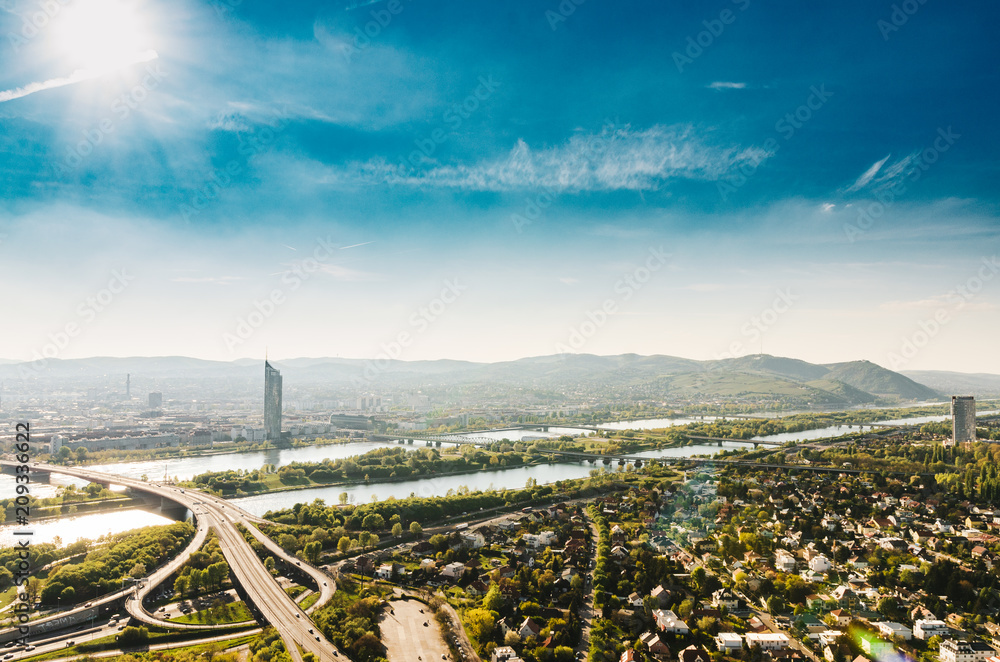 Naklejka premium Panorama of the Danube