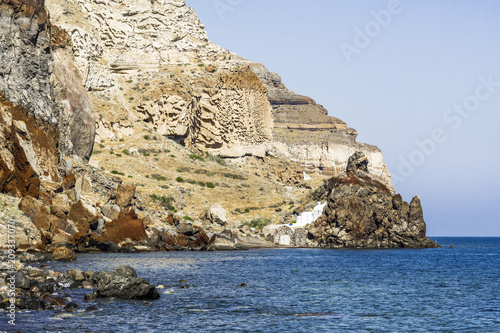 Bay on the coast of Santorini