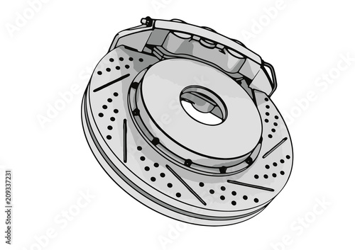 brake caliper vector