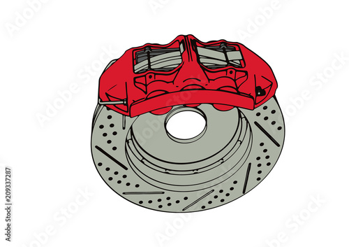 brake caliper vector