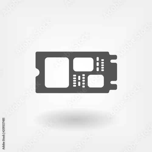 M.2 Solid State Drive. SSD gray sign