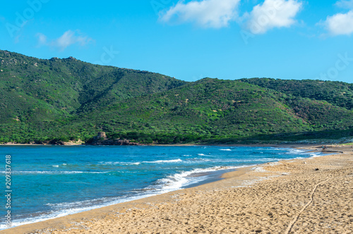 View of sardinian coast and beach