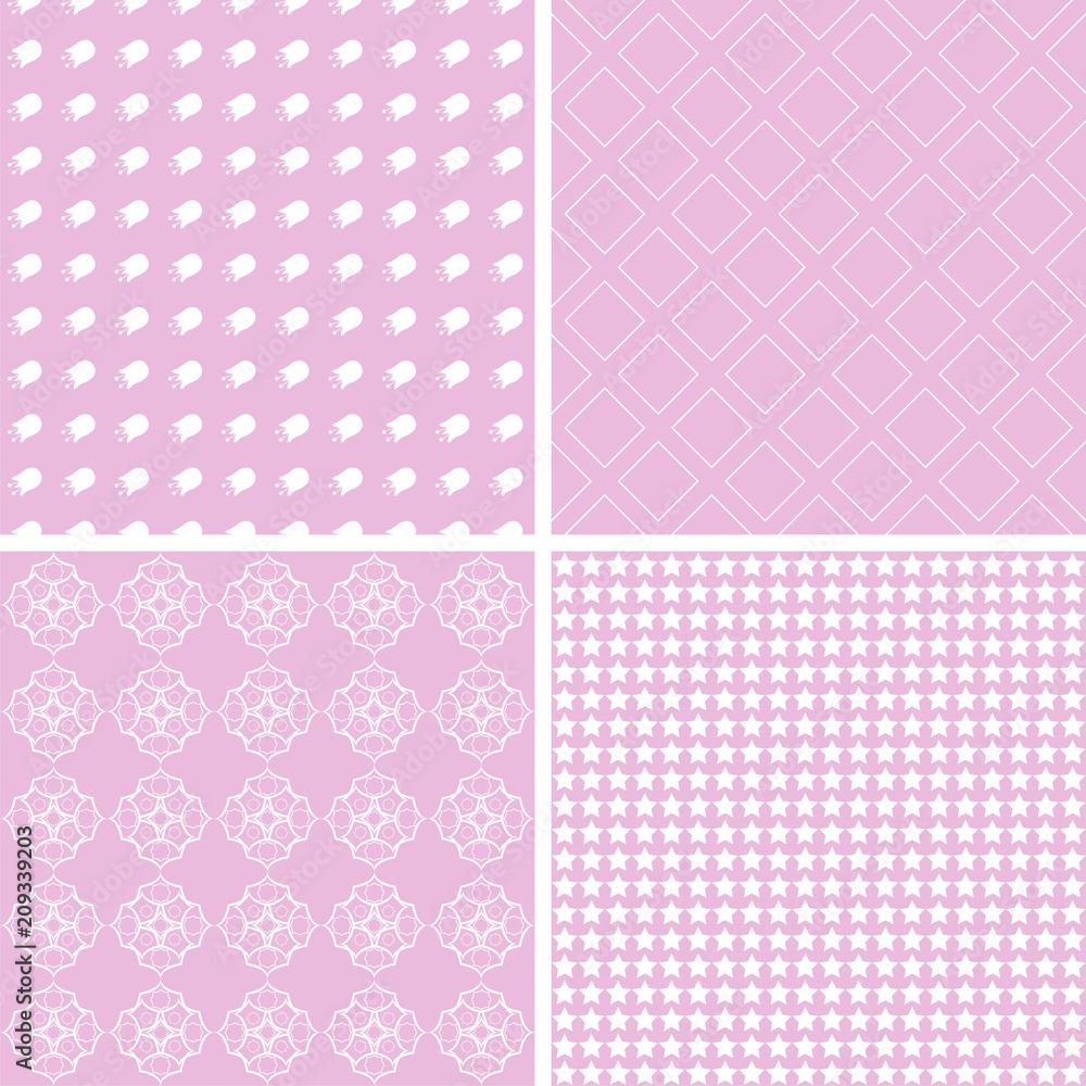Chic different seamless patterns. Chic different seamless patterns.