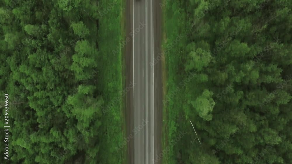 Road trip, Line Freeway without cars - Aerial Drone View Road trip, Line Freeway without cars - Aerial Drone View