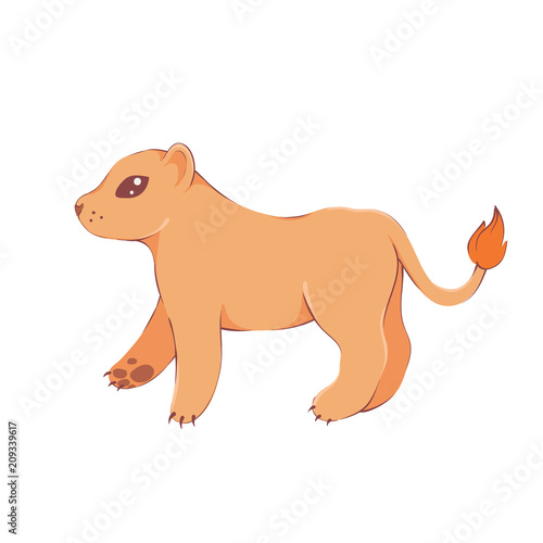Fototapeta Naklejka Na Ścianę i Meble -  cute kawaii lioness character