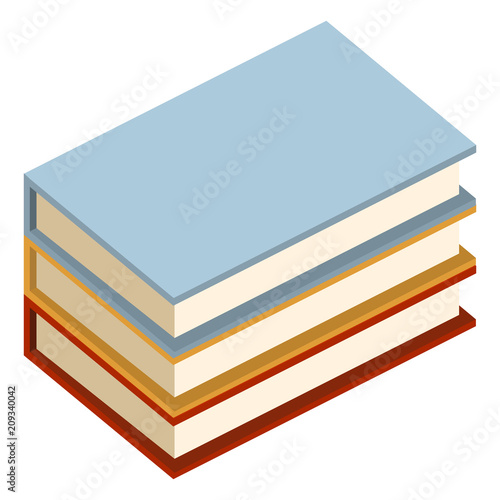 Vector Single Flat Color Icon - Stack of Color Books