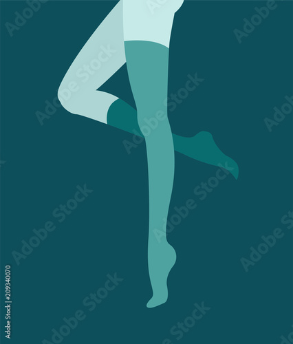 pinup woman legs in mismatching socks and stockings