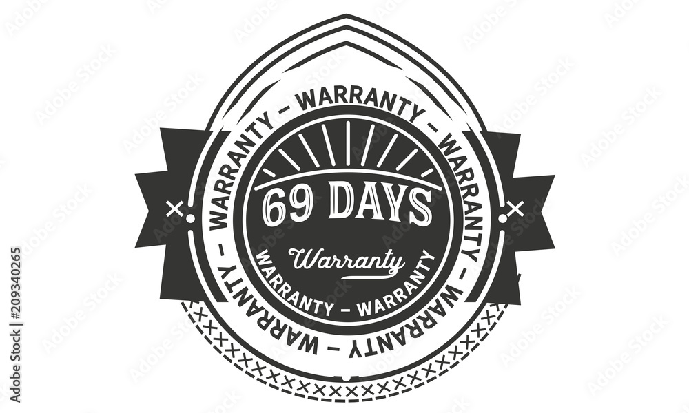69 days warranty icon stamp