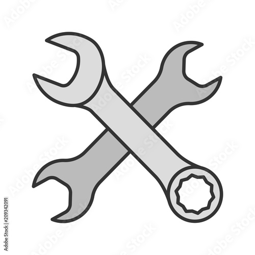 Crossed wrenches color icon