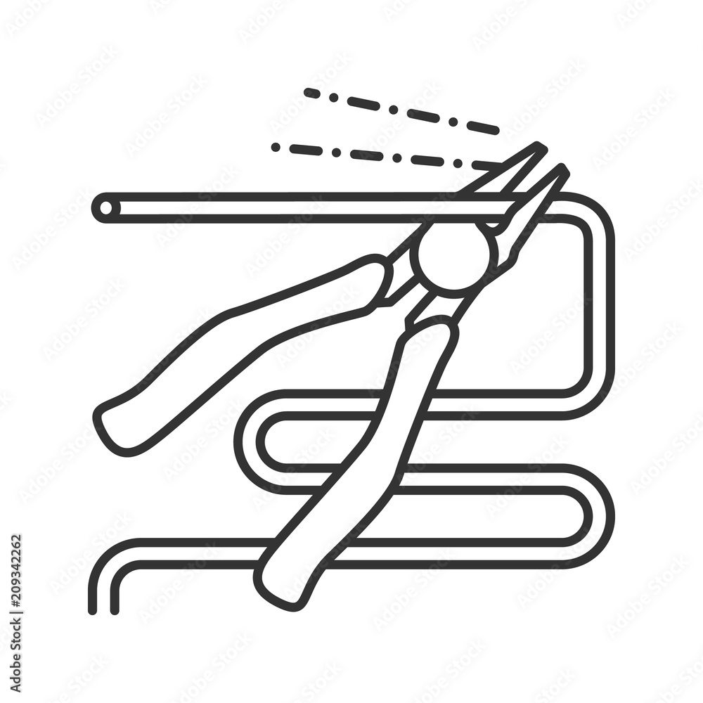 Obraz premium Nippers, pincers, tongs, pliers linear icon