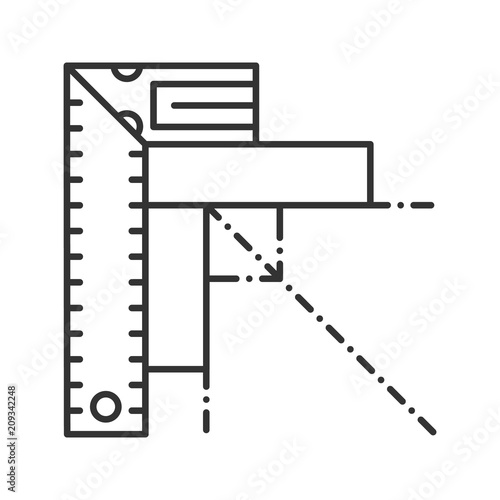 Set square linear icon